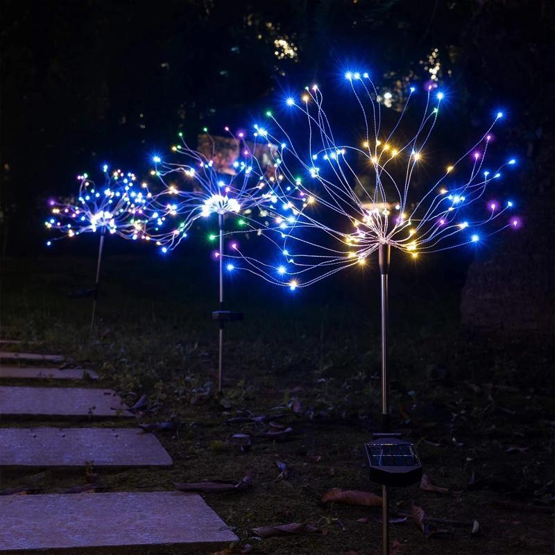 Solar Garden Lights Flexible Stainless Steel 120 LEDs Weatherproof