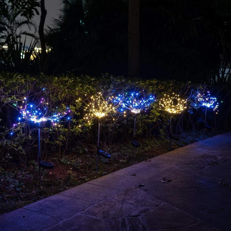 Solar Garden Lights Flexible Stainless Steel 120 LEDs Weatherproof