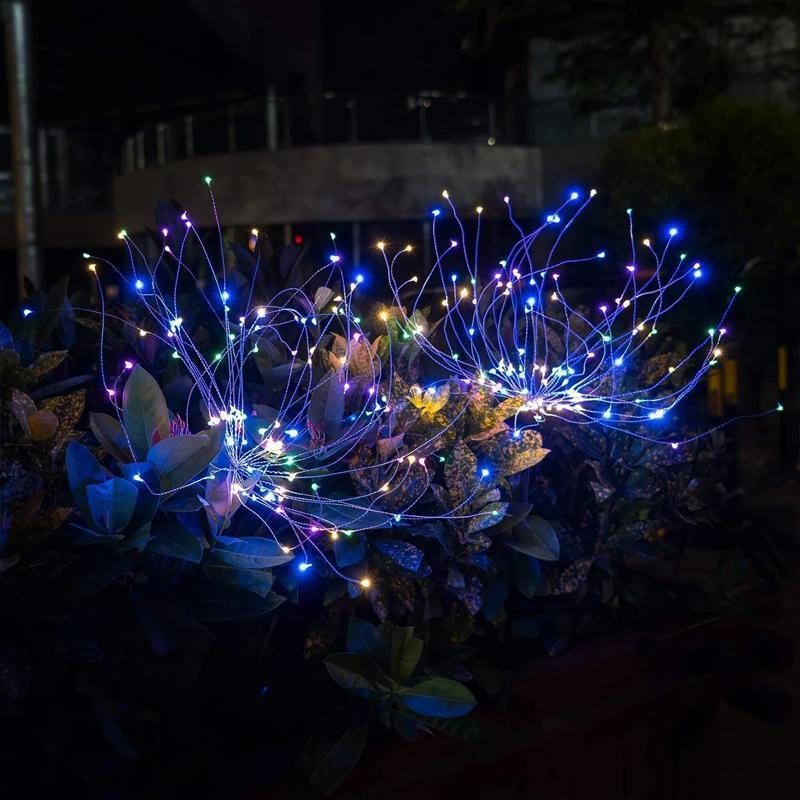 Solar Garden Lights Flexible Stainless Steel 120 LEDs Weatherproof