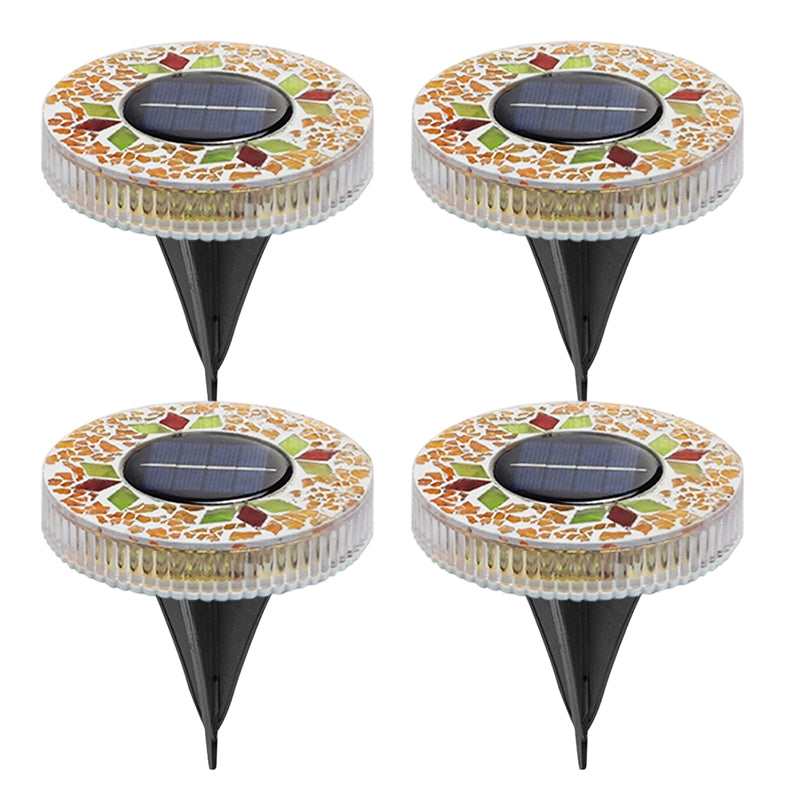 Solar Garden Lights Handcrafted Mosaic Set of 4