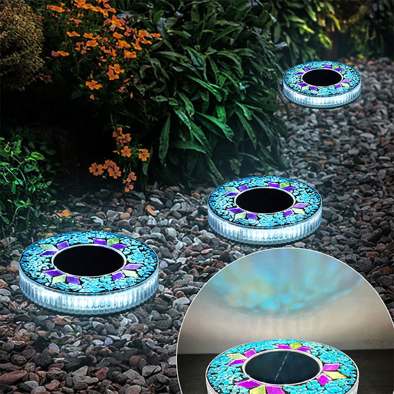 Solar Garden Lights Handcrafted Mosaic Set of 4