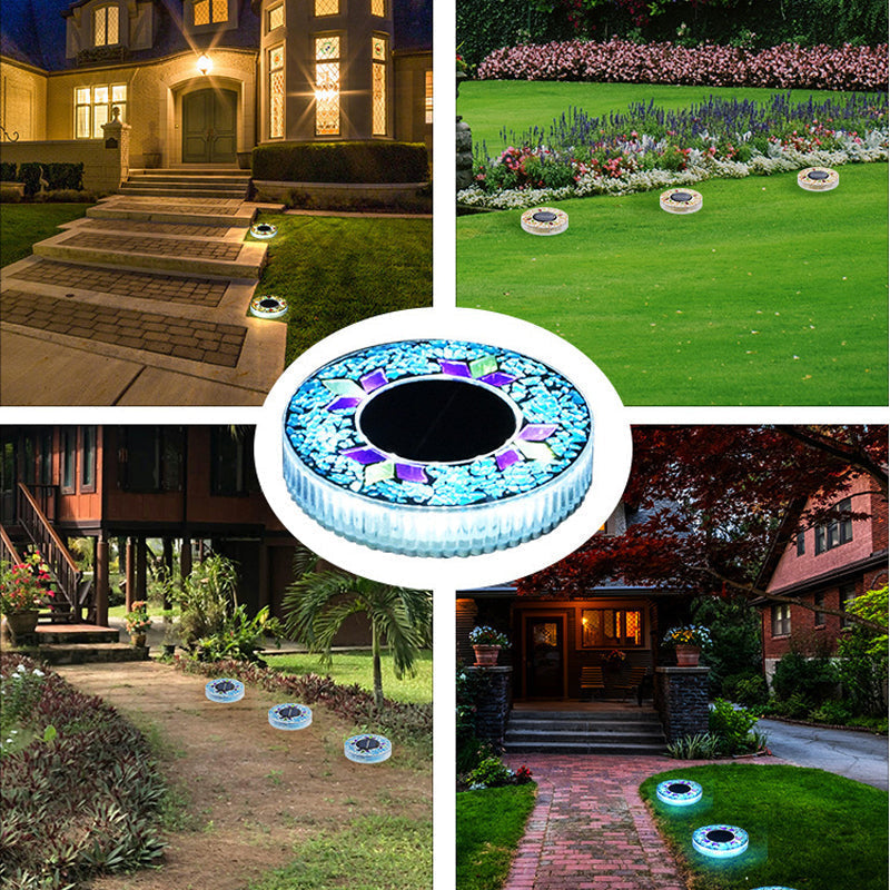 Solar Garden Lights Handcrafted Mosaic Set of 4