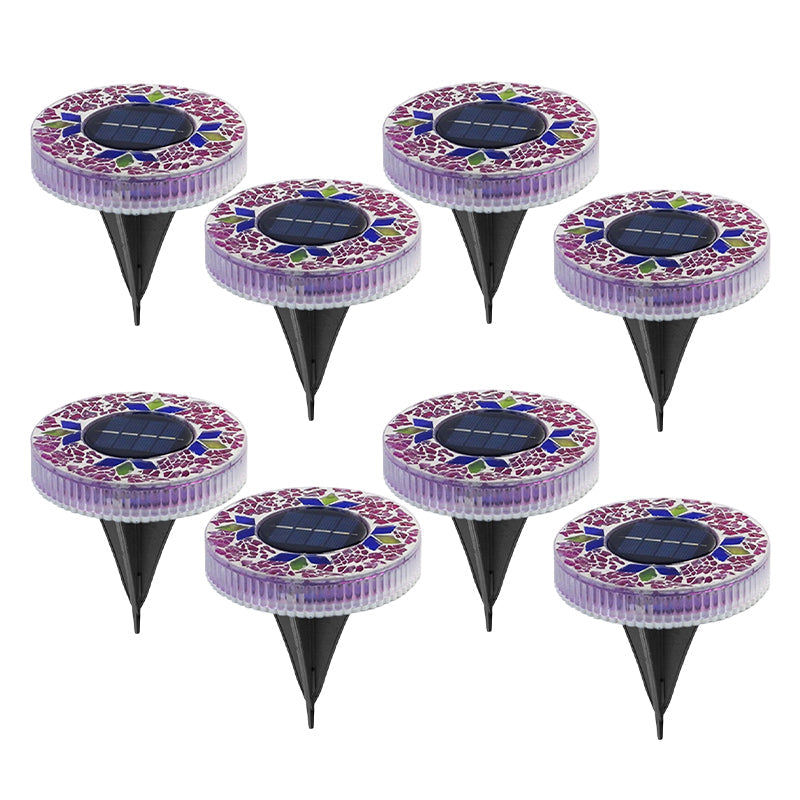Solar Garden Lights Mosaic Glass Ground Stakes Included