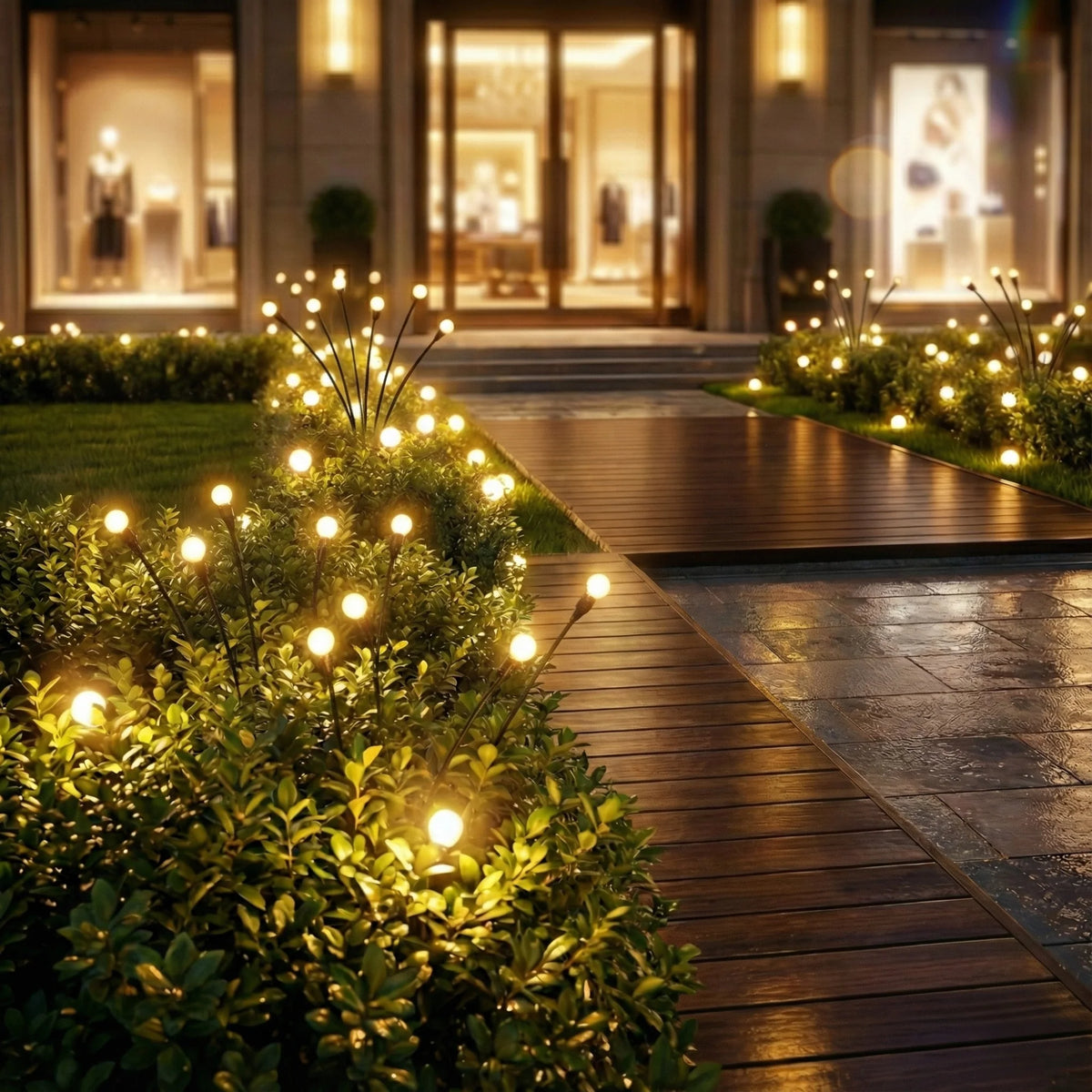 Solar Garden Stake Lights Warm White Automatic Dusk Sensor