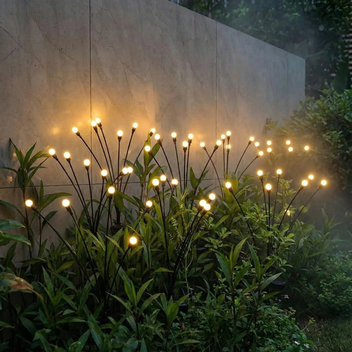 Solar Garden Stake Lights Warm White Automatic Dusk Sensor