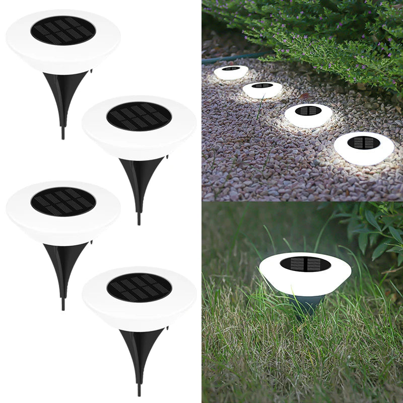 Solar Ground Lights 360° Bright Solar-Powered Set of 4