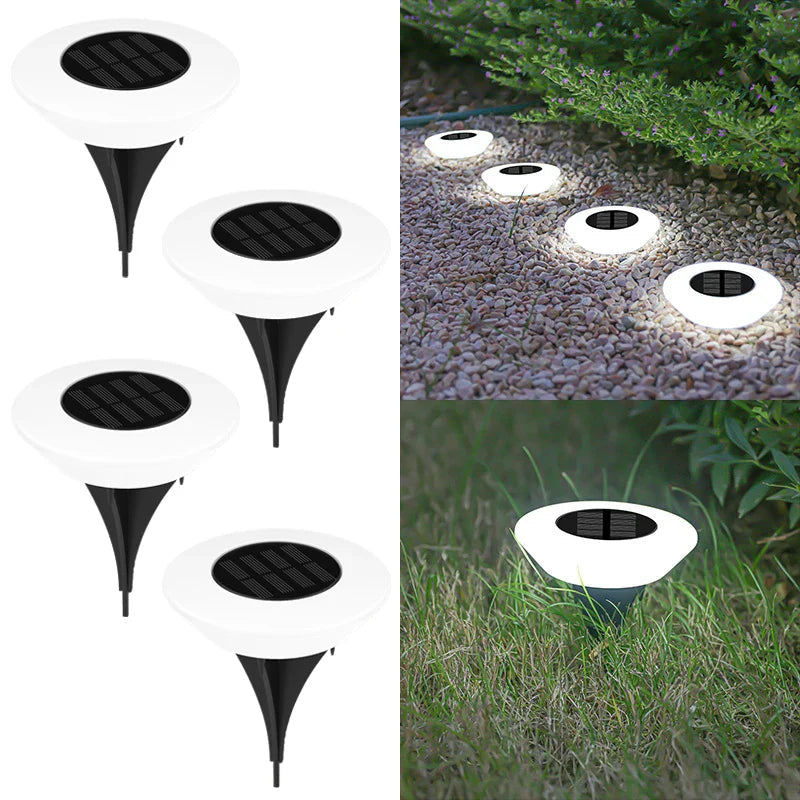 Solar Ground Lights 360° Ring Illumination Set of 4