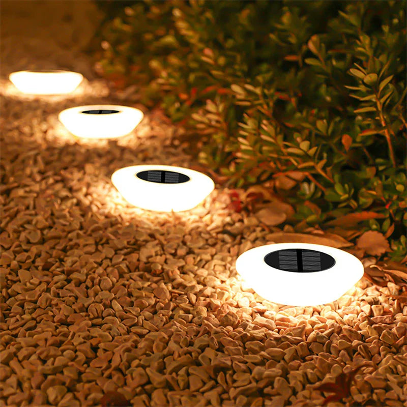 Solar Ground Lights 360° Ring Illumination Set of 4