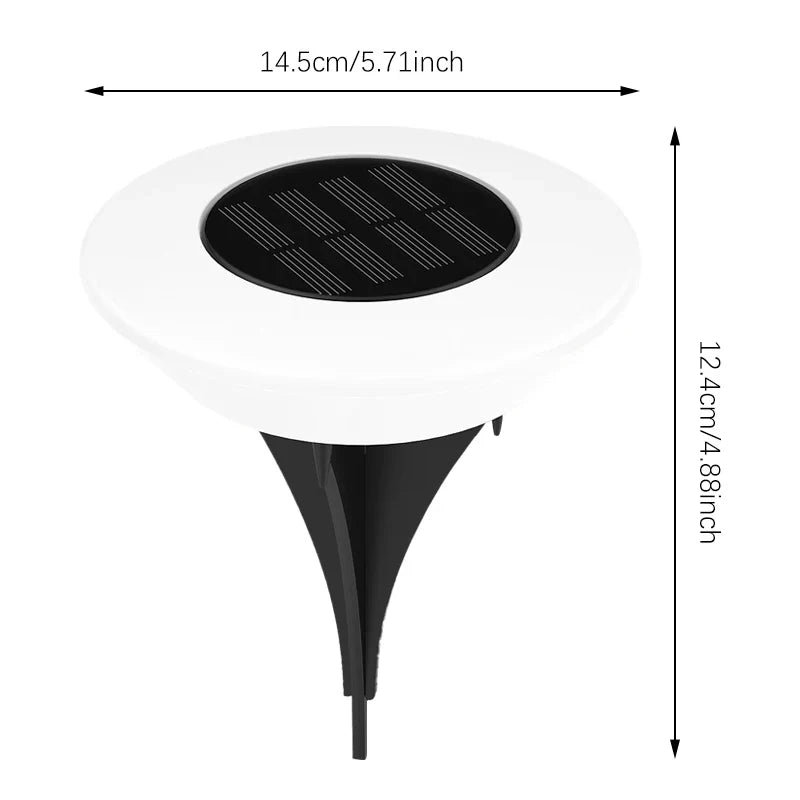 Solar Ground Lights 360° Ring Illumination Set of 4