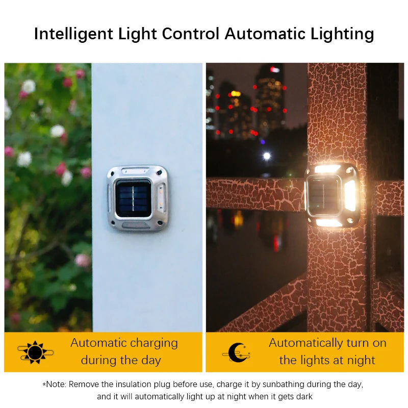 Solar Ground Lights Automatic 8-LED Warm & Cool White