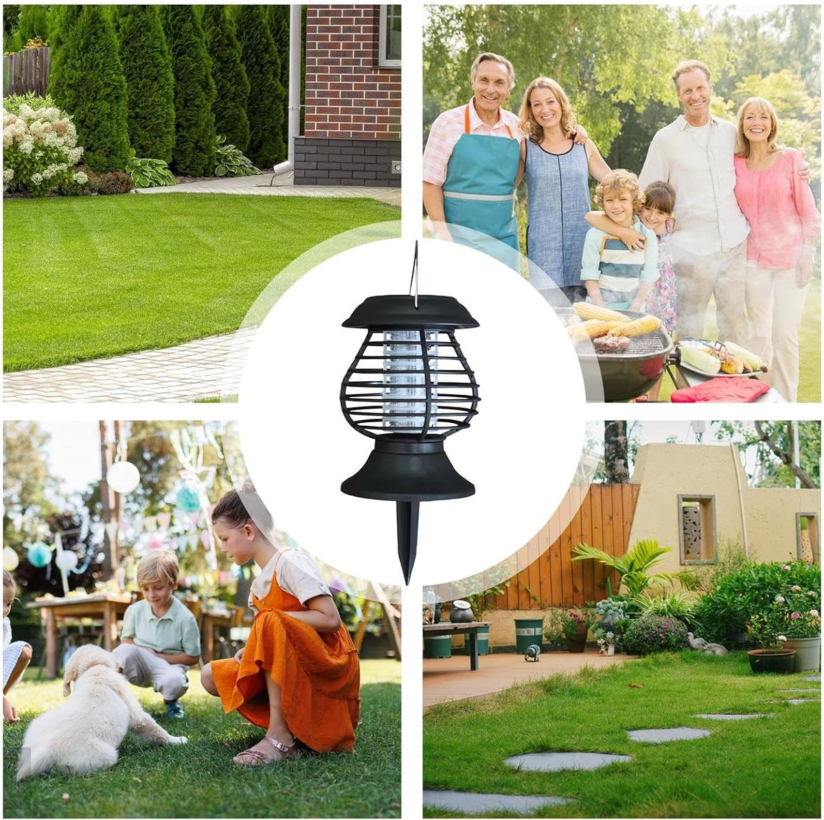 Solar Insect Lamp UV Light & Warm LED Weather-Resistant