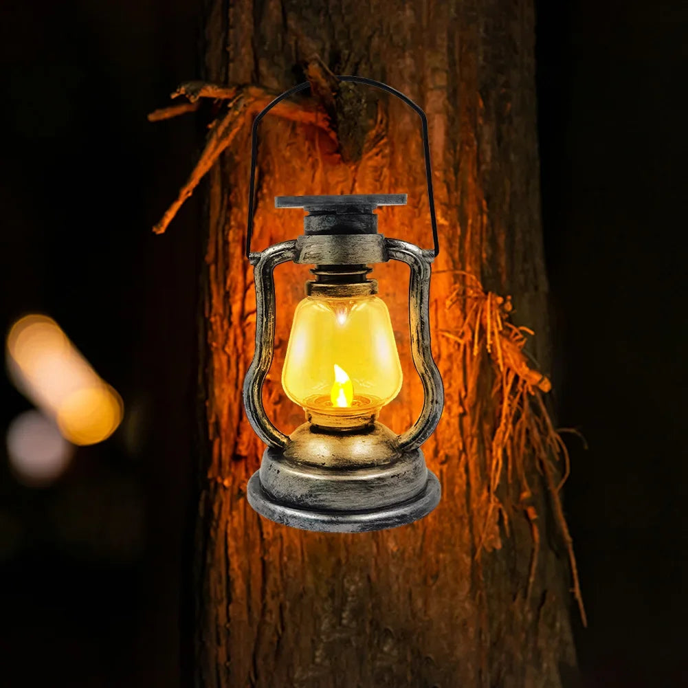 Solar Lantern Flickering LED Dusk To Dawn Splash Proof