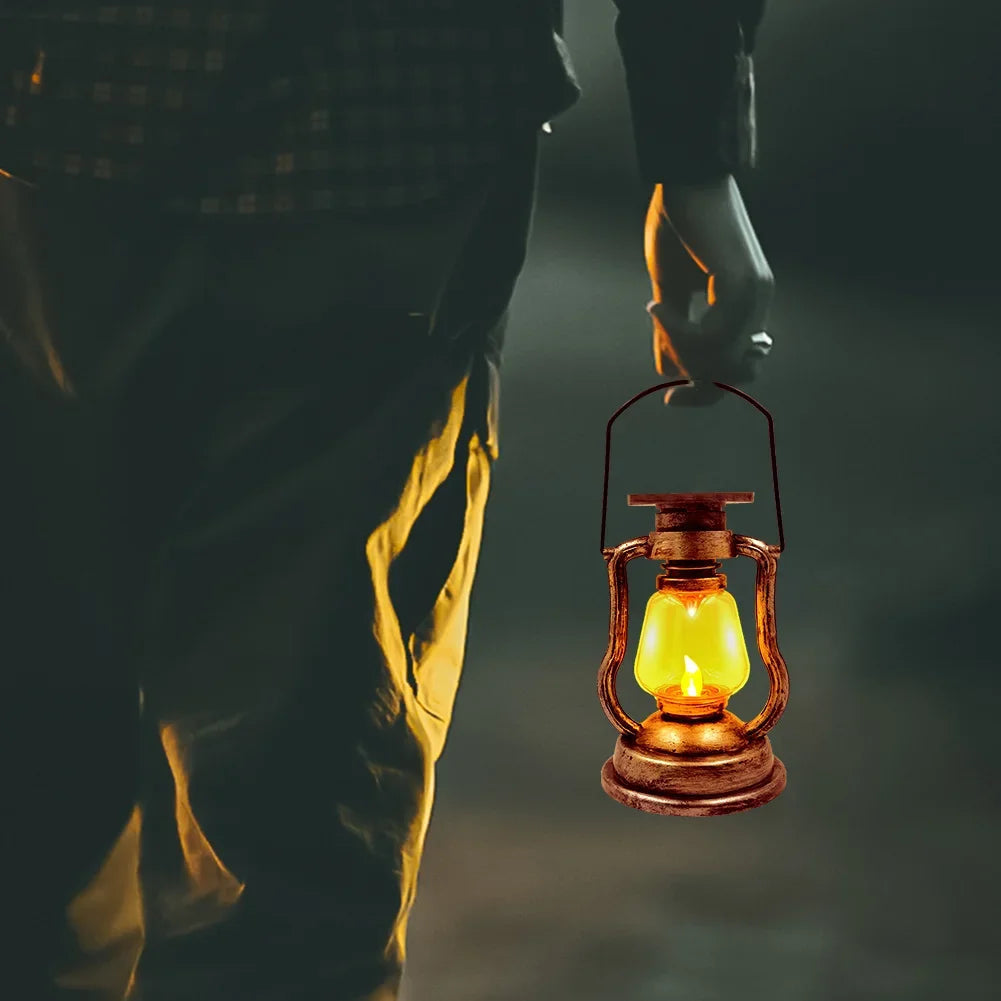 Solar Lantern Flickering LED Dusk To Dawn Splash Proof