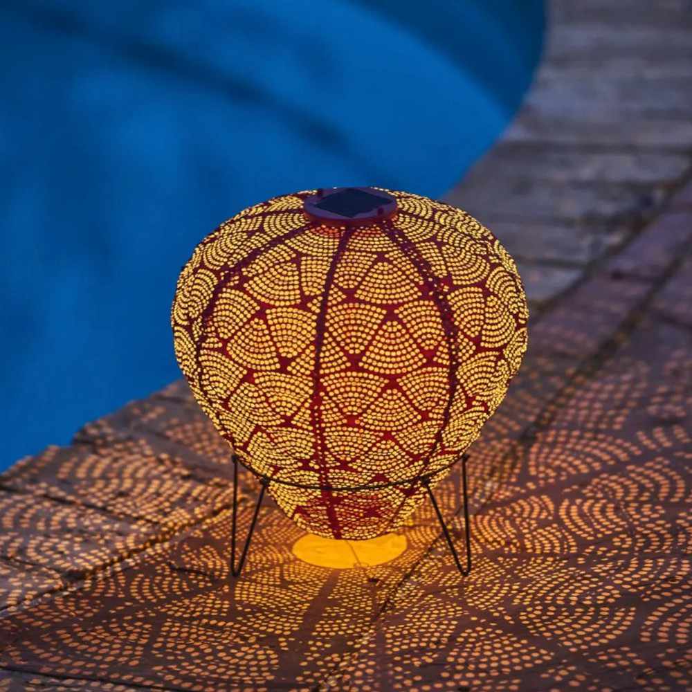 Solar Lantern Hot Air Balloon Automatic Dusk-To-Dawn Warm White