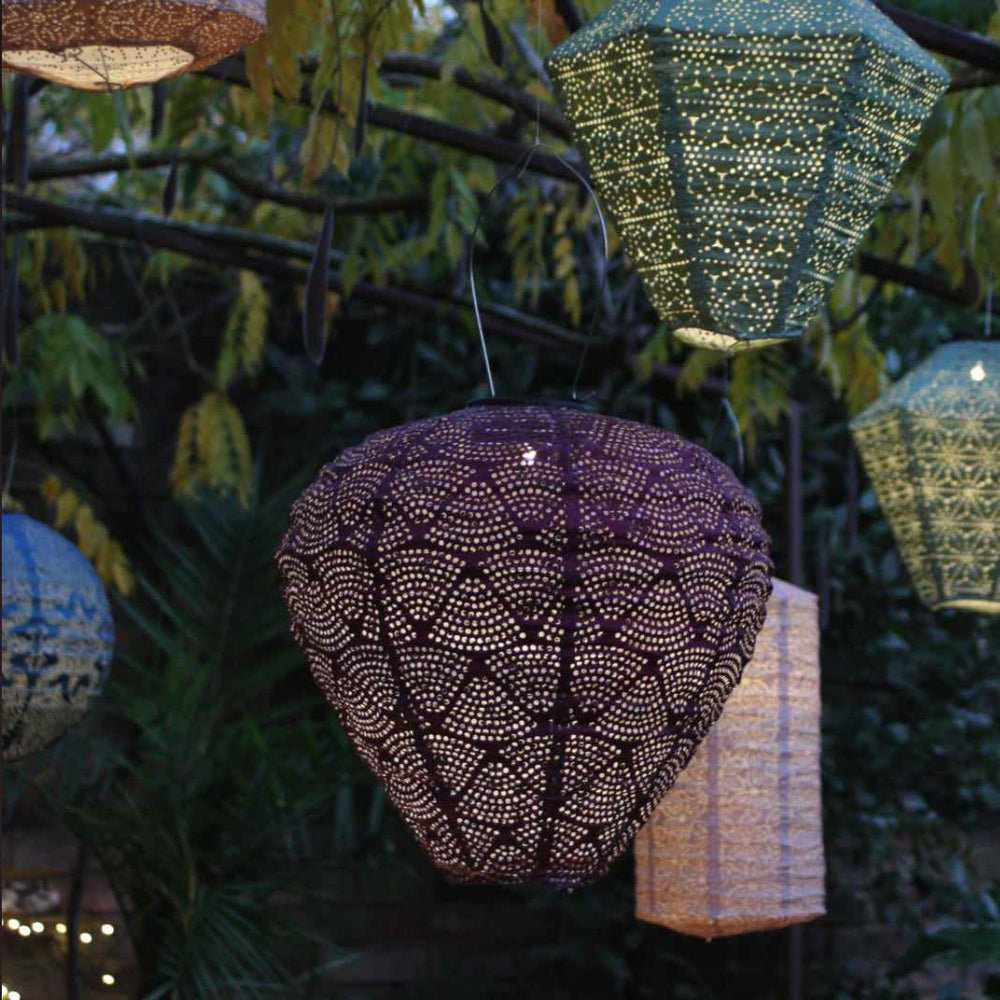 Solar Lantern Hot Air Balloon Automatic Dusk-To-Dawn Warm White