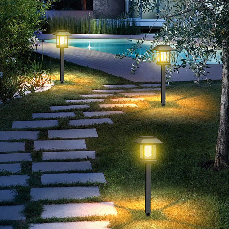 Solar Path Lights Warm White Automatic Dusk-to-Dawn Weatherproof