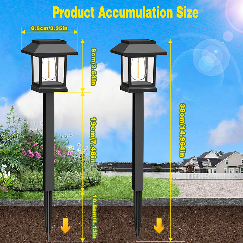 Solar Path Lights Warm White Automatic Dusk-to-Dawn Weatherproof