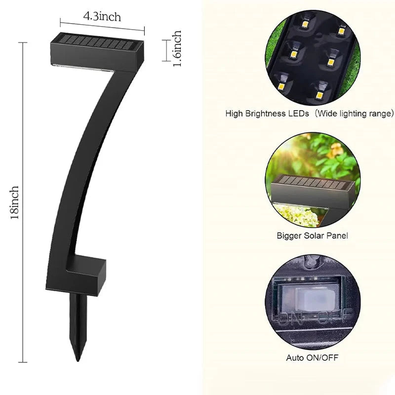Solar Pathway Light Seven-Shaped Weatherproof 12-Hour