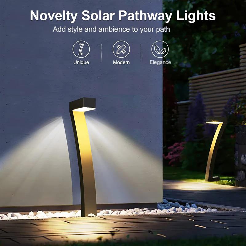 Solar Pathway Light Z-Shape Warm White Automatic Dusk Sensor