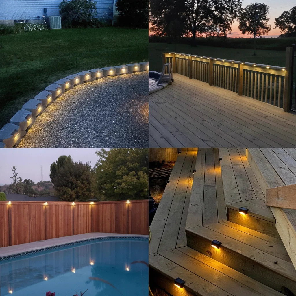 Solar Patio Lights Automatic Dusk-to-Dawn & Motion Sensor 4-Pack