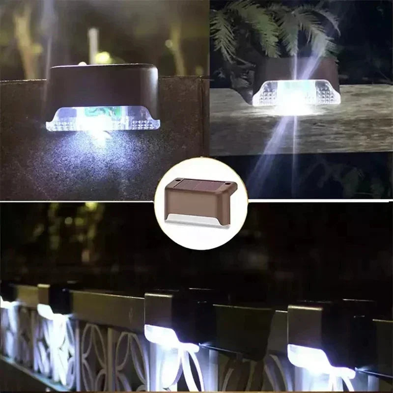 Solar Step Lights Set of 8 Automatic Dusk Sensor