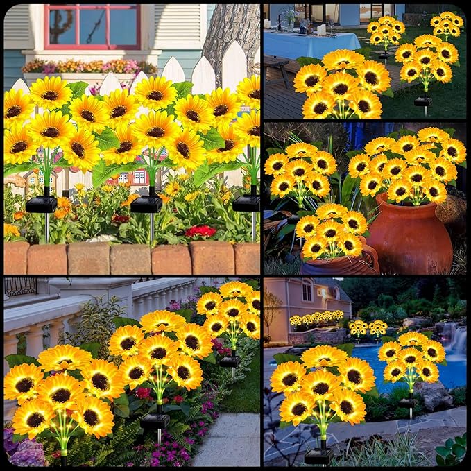 Solar Sunflower Garden Light Dusk-To-Dawn IP65