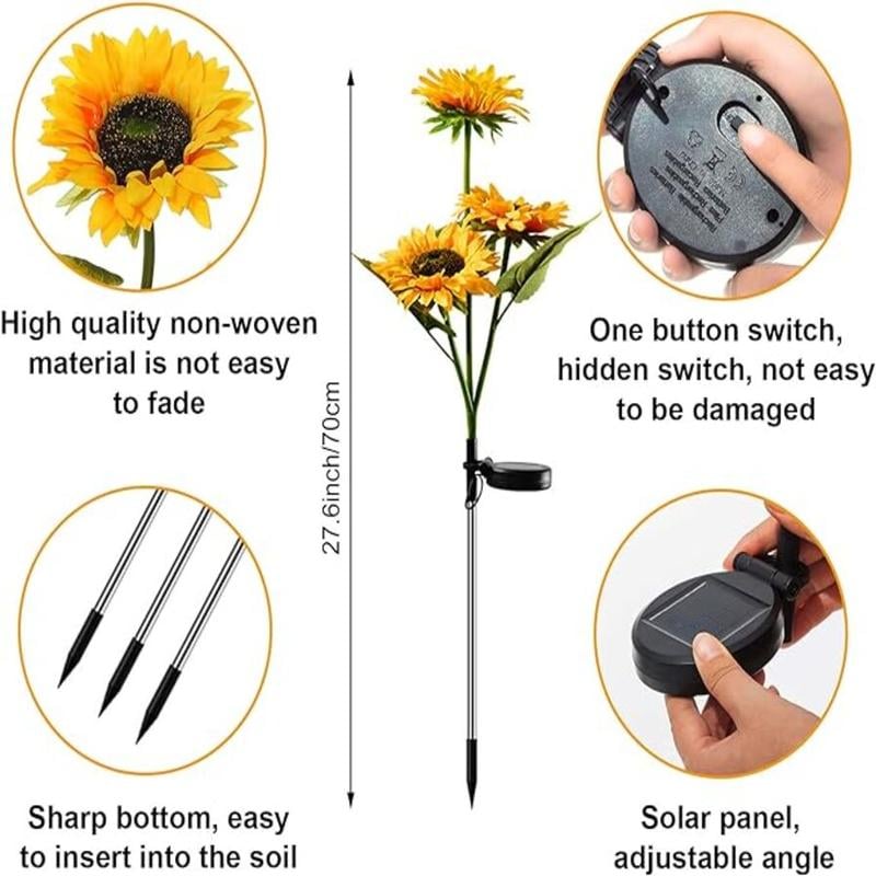 Solar Sunflower Garden Light Dusk-To-Dawn IP65