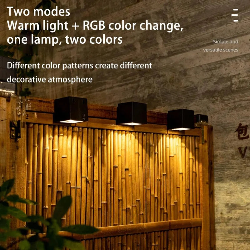 Solar Wall Light LED RGB & Warm White
