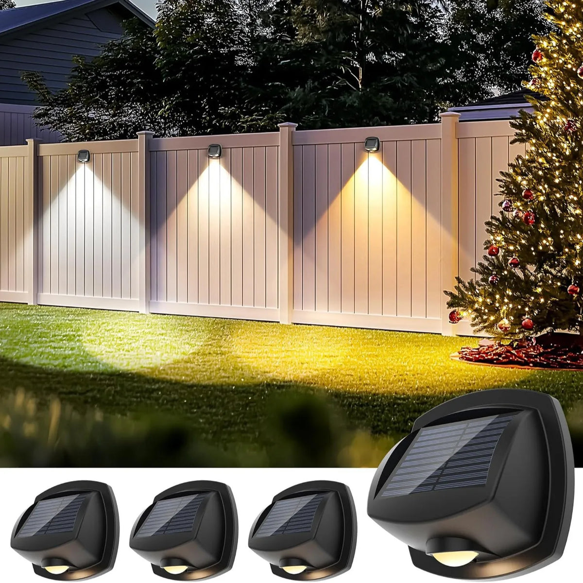 Solar Wall Light Wide Beam Convex Lens Built-In Battery