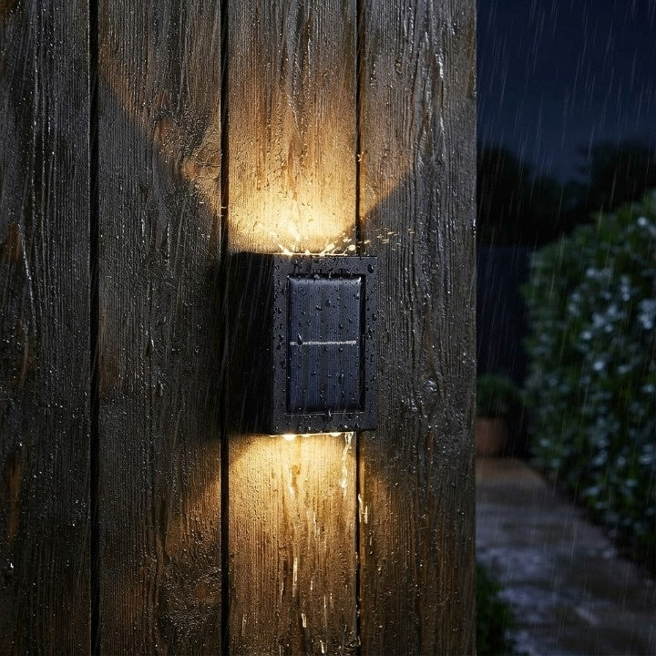 Solar Wall Lights 4-Piece Aluminum Bidirectional Warm White