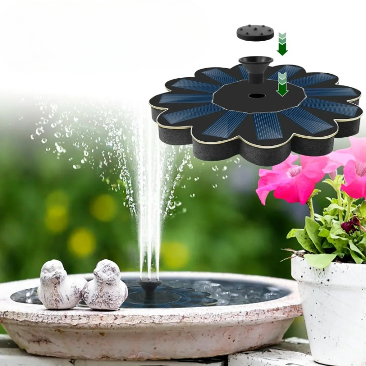 Solar Water Fountain Floating Cable-Free Interchangeable Nozzles