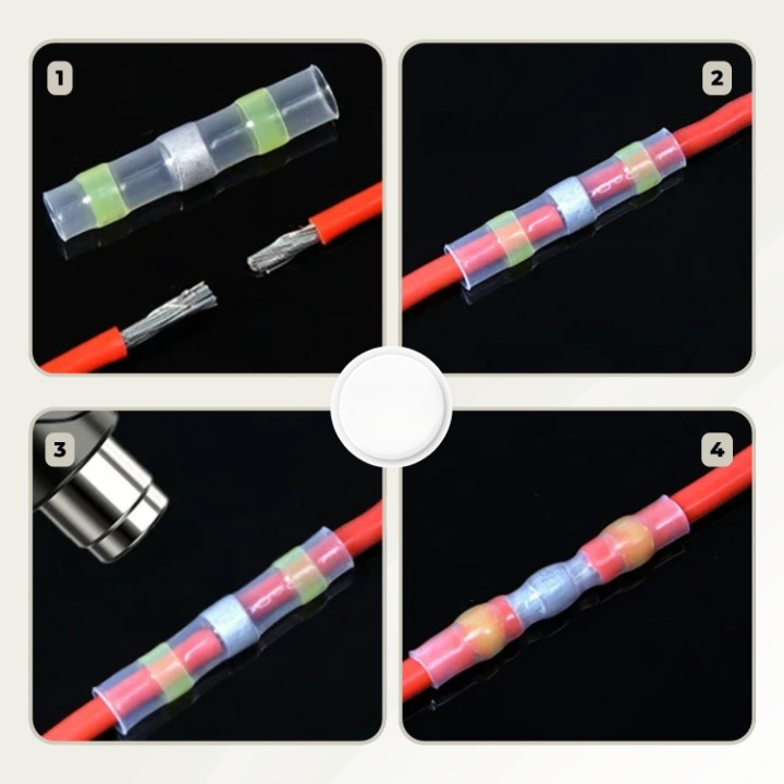 Solder Connectors Waterproof Heat-Shrink Corrosion-Resistant Copper Core