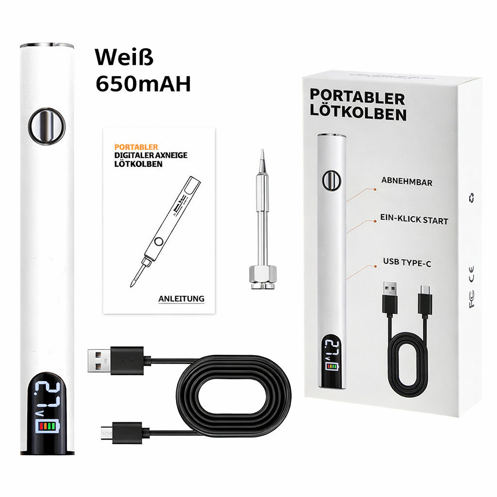Soldering Iron USB Powered Digital Display 3 Interchangeable Tips