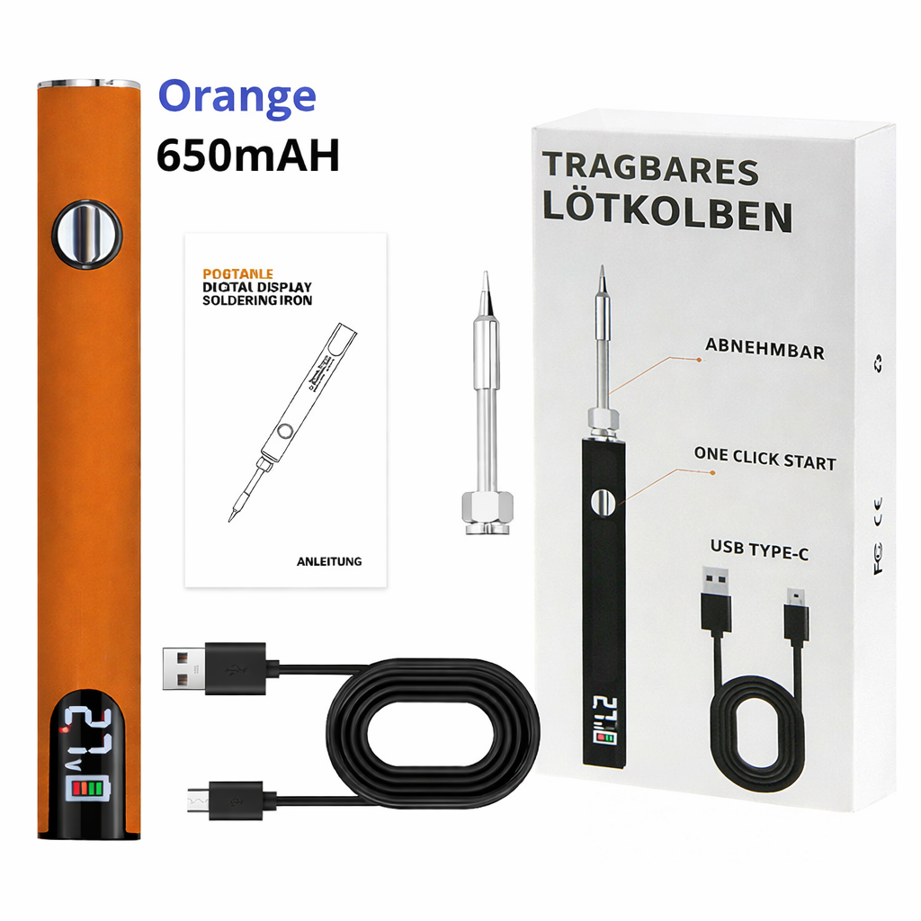 Soldering Iron USB Powered Digital Display 3 Interchangeable Tips