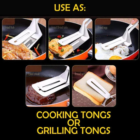 Spatula 2-in-1 Tongs & Turner Stainless Steel