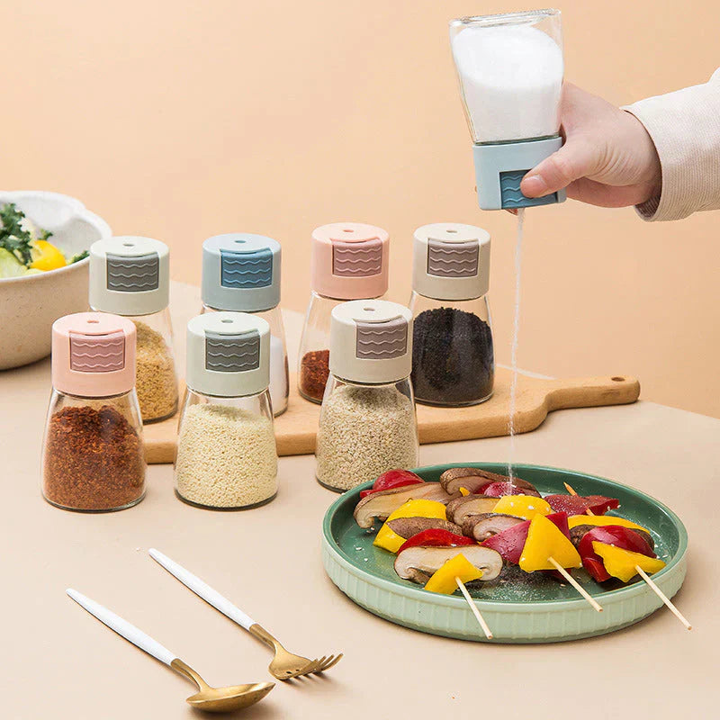 Spice Dispenser Pressure-Assisted Push-Button Portion Control