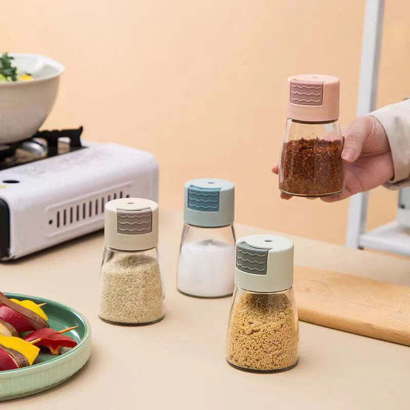 Spice Dispenser Pressure-Assisted Push-Button Portion Control