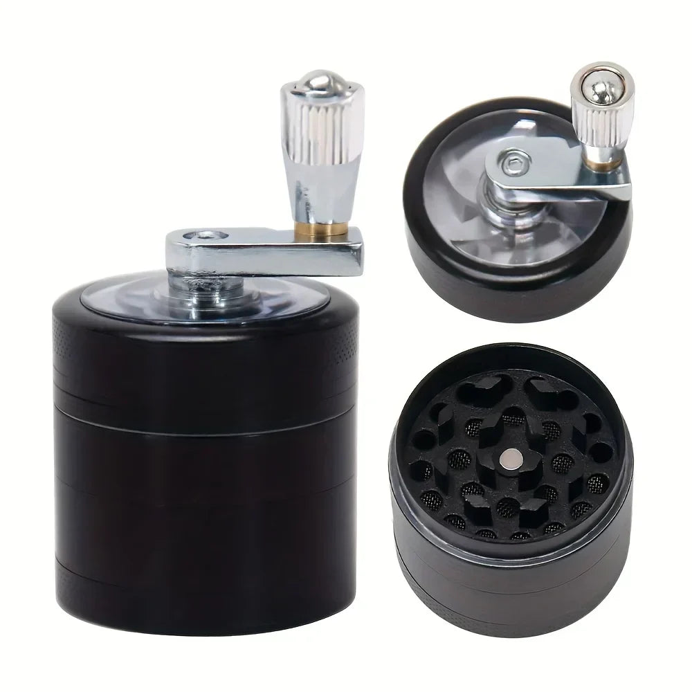 Spice Grinder Crank-Operated Stainless Steel Adjustable Coarseness