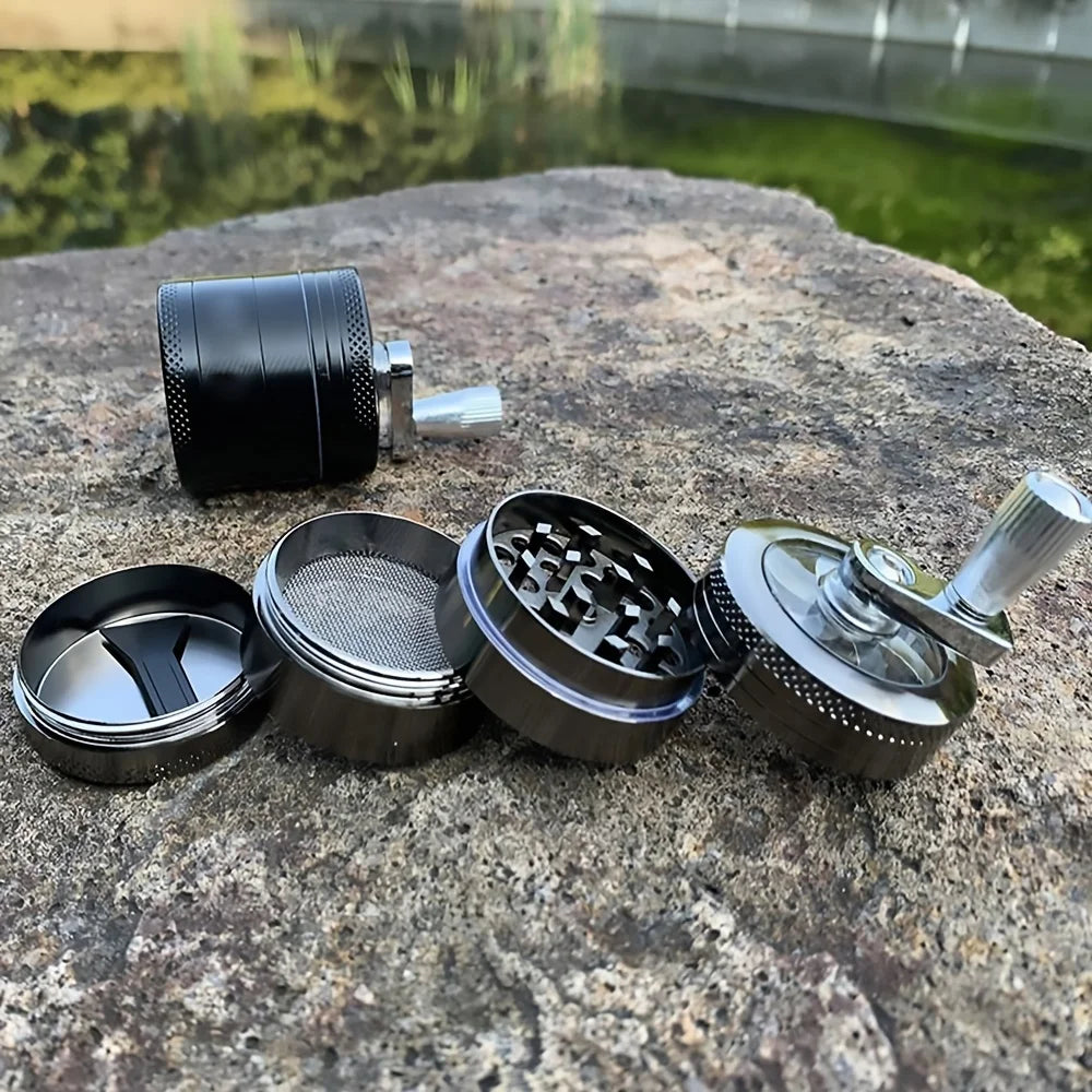 Spice Grinder Crank-Operated Stainless Steel Adjustable Coarseness