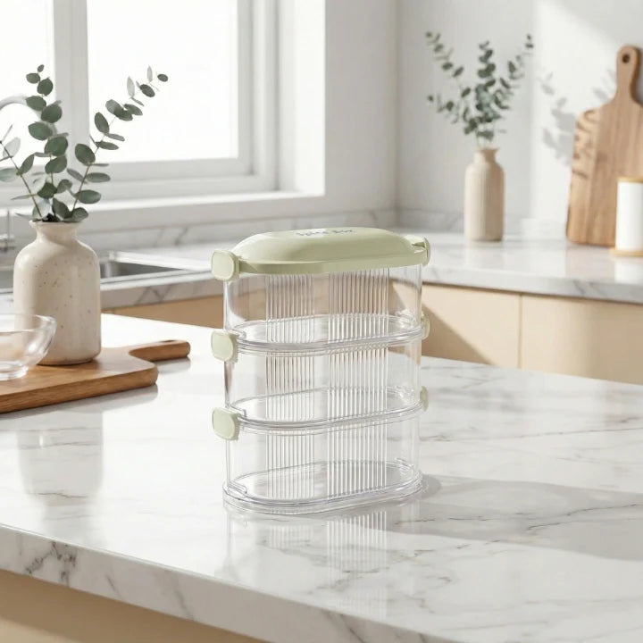 Spice Jars Stackable Transparent Side-Lock Lids