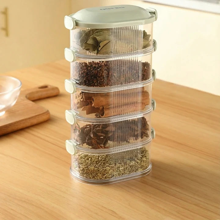 Spice Jars Stackable Transparent Side-Lock Lids