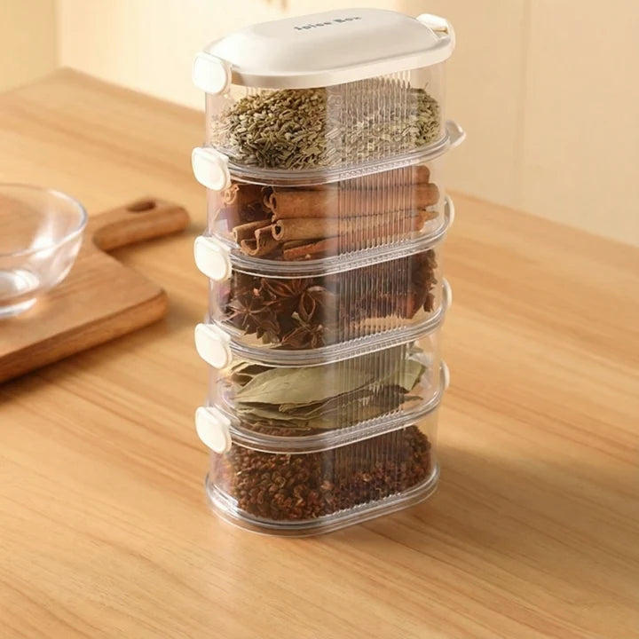 Spice Jars Stackable Transparent Side-Lock Lids