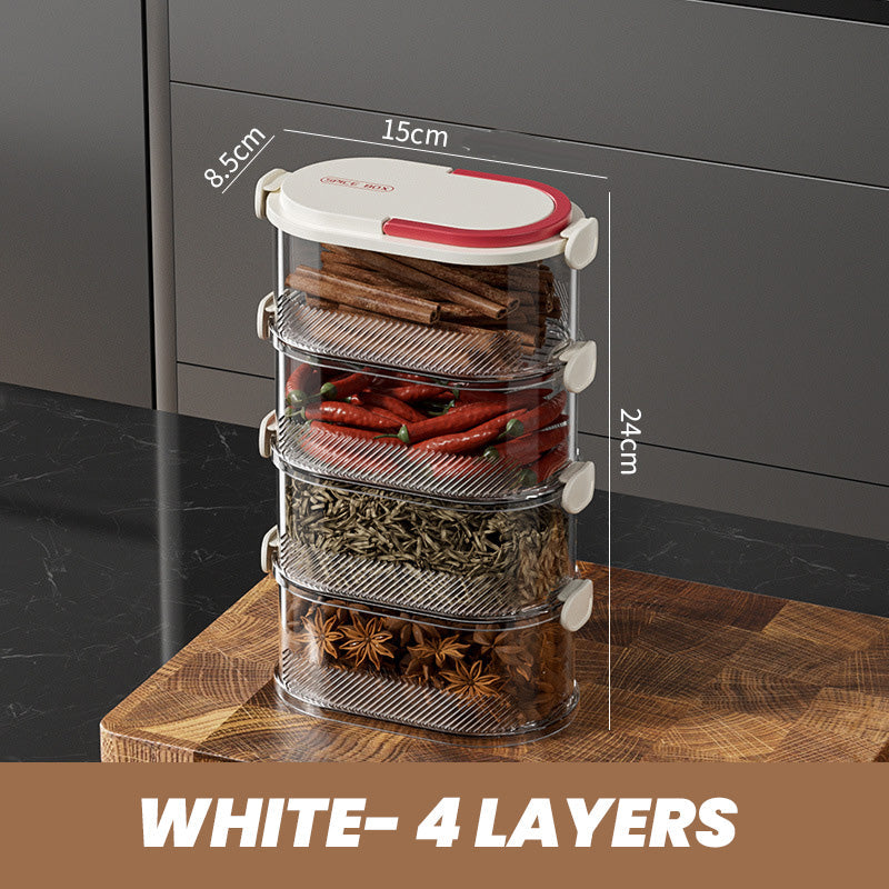 Spice Rack Stackable Clear & Airtight Tiers