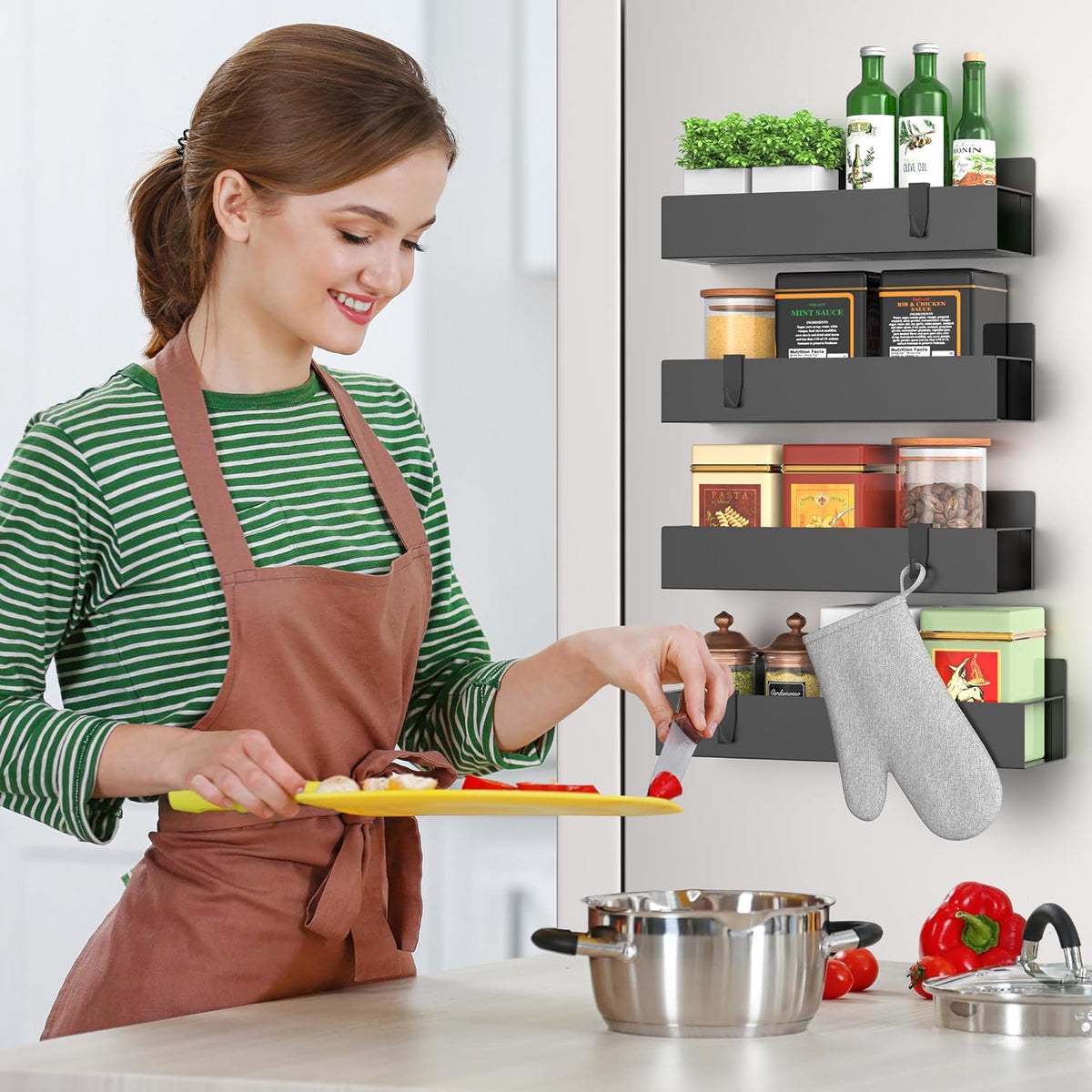 Spice Shelf Magnetic Carbon Steel Holds 8 Lbs