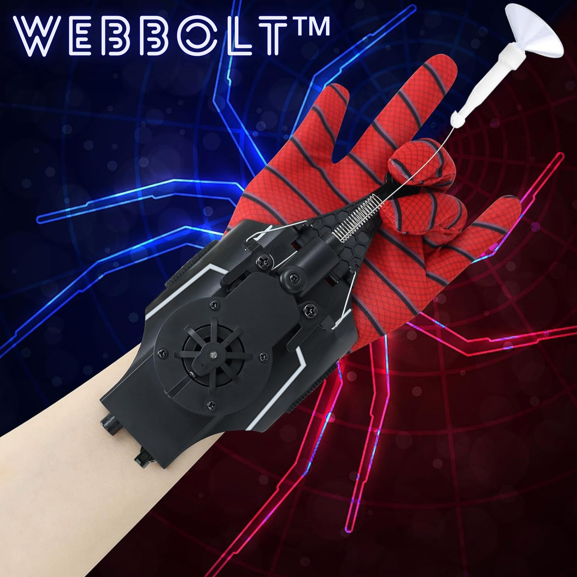 Spider Web Shooter Rapid-Fire & Child-Safe Suction Cups