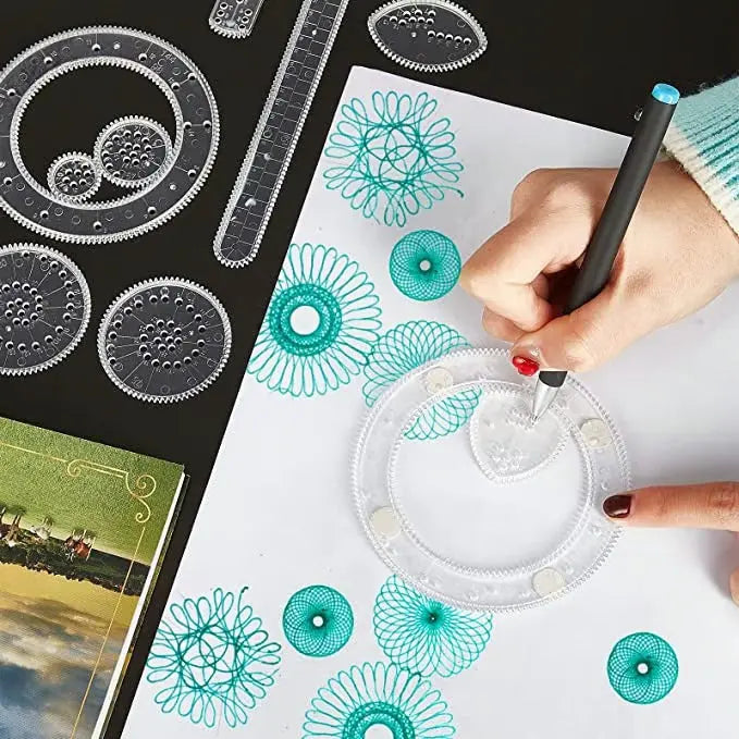 Spiral Ruler Set 22-Piece Kids-Safe ABS Plastic