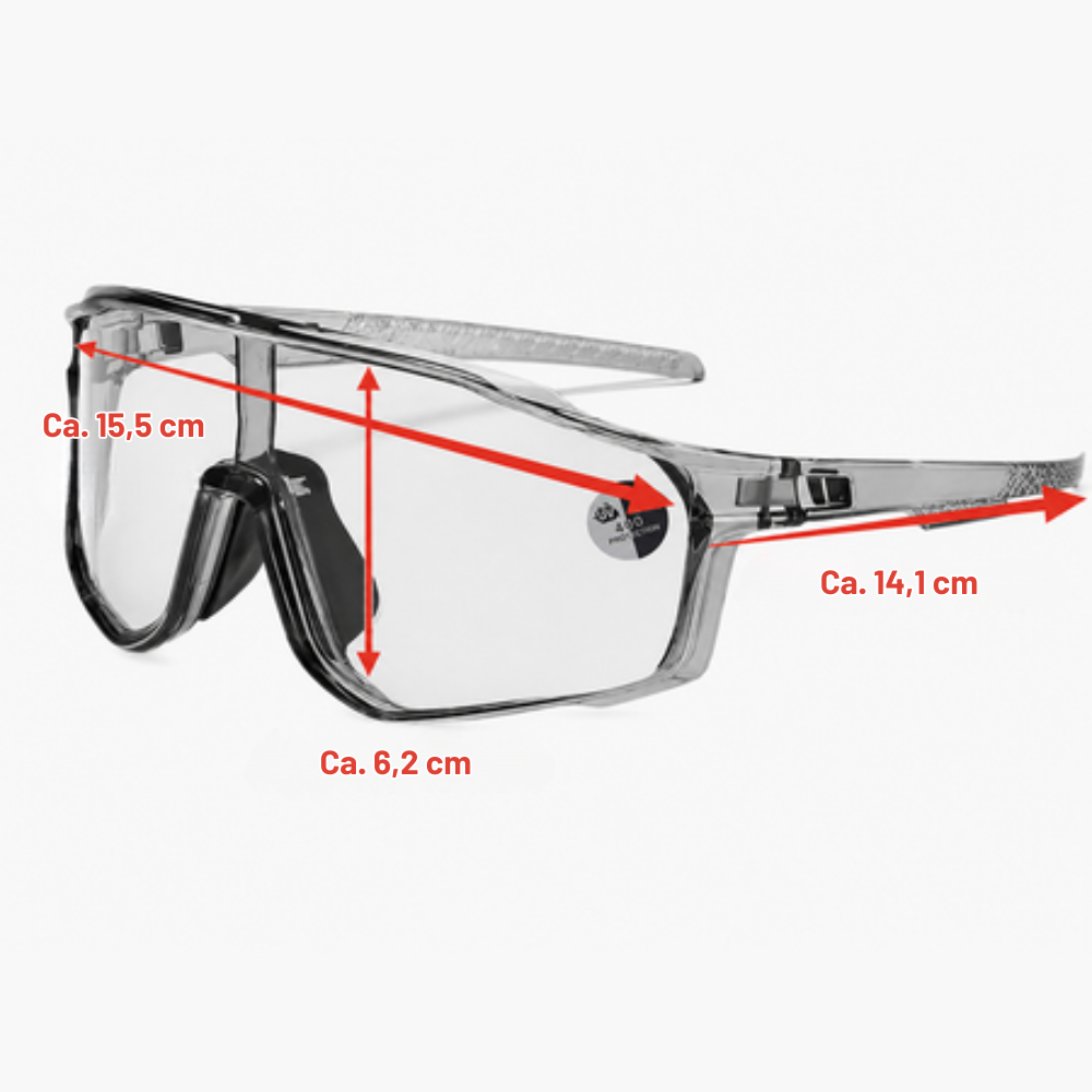 Sports Sunglasses Photochromic Lenses Rimless Panoramic View