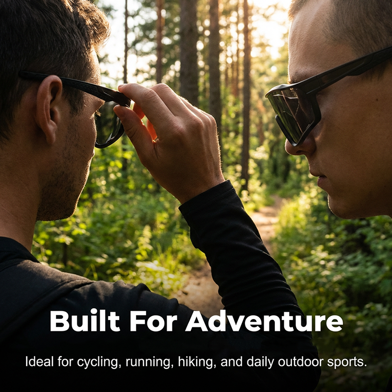 Sports Sunglasses Photochromic Lenses Rimless Panoramic View