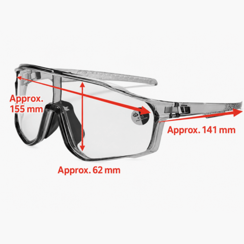 Sports Sunglasses Photochromic Lenses Rimless Wide-View Shatterproof Polycarbonate