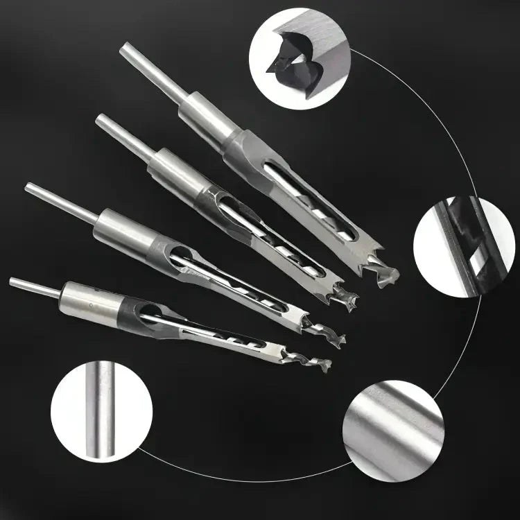 Square Tenon Drill Bit Set CNC-Milled Carbon Steel